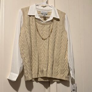 Croft & Barrow Women's Beige Cable Knit Sweater Vest